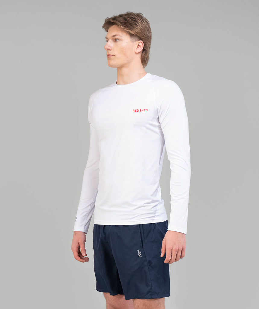 Men's Red Shed Base Layer LS - White