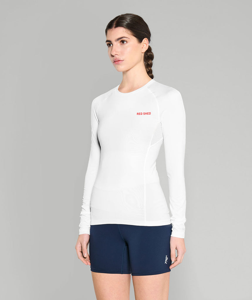 Women's Red Shed Base Layer LS - White
