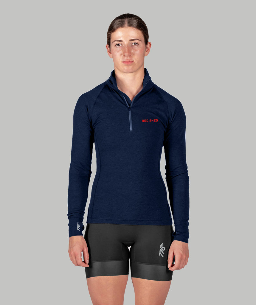 Women's Red Shed Pro-Merino 1/4 Zip LS - Navy