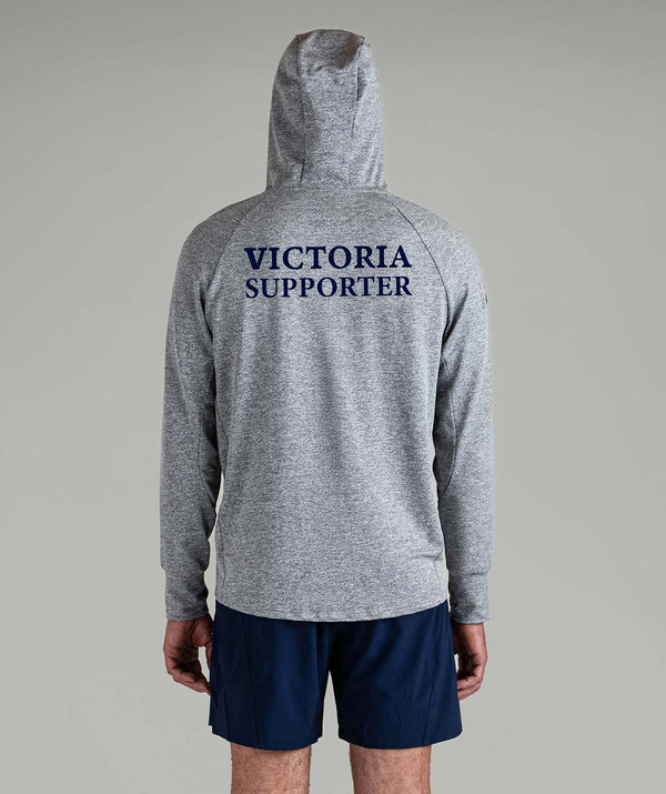 Unisex Rowing Victoria Supporter Tech 1/4 Zip Hoodie - Grey Marle