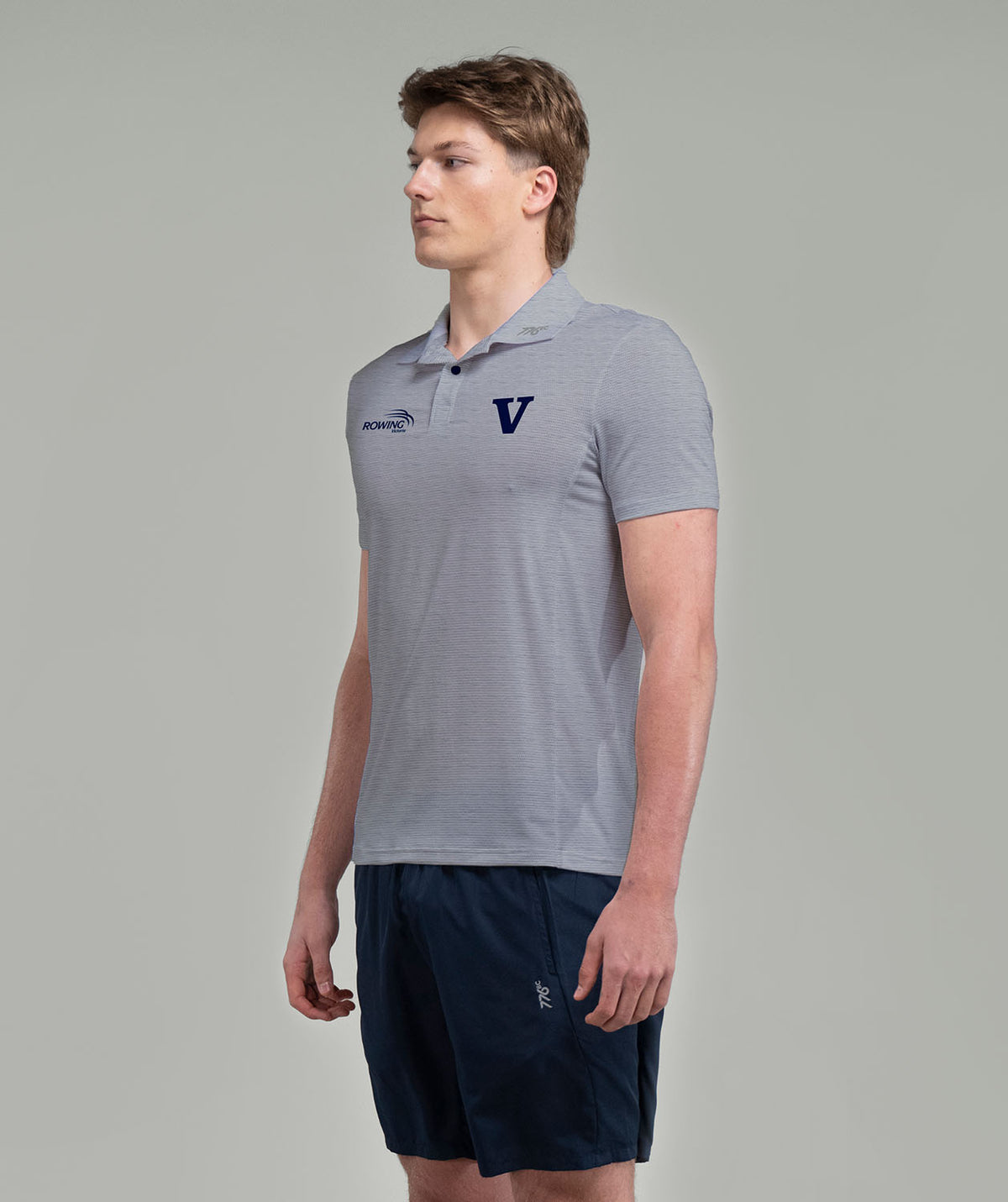 Men's Rowing Victoria Supporter Polo SS - Grey Marle