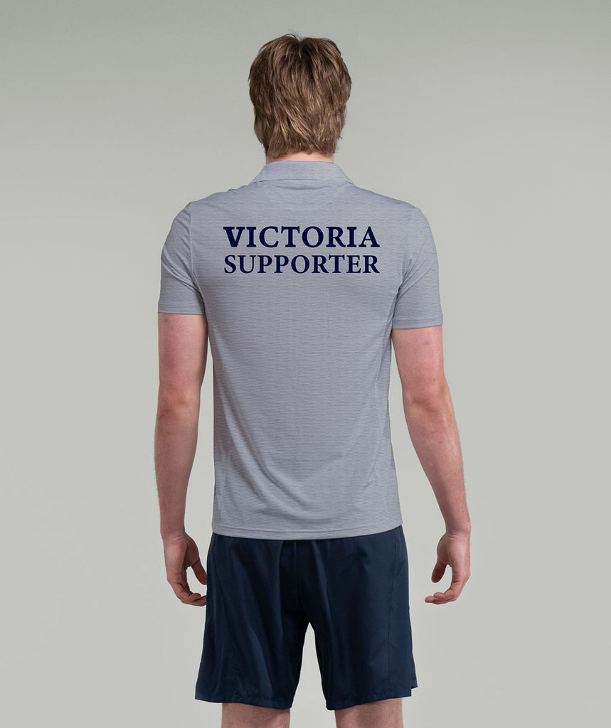 Men's Rowing Victoria Supporter Polo SS - Grey Marle