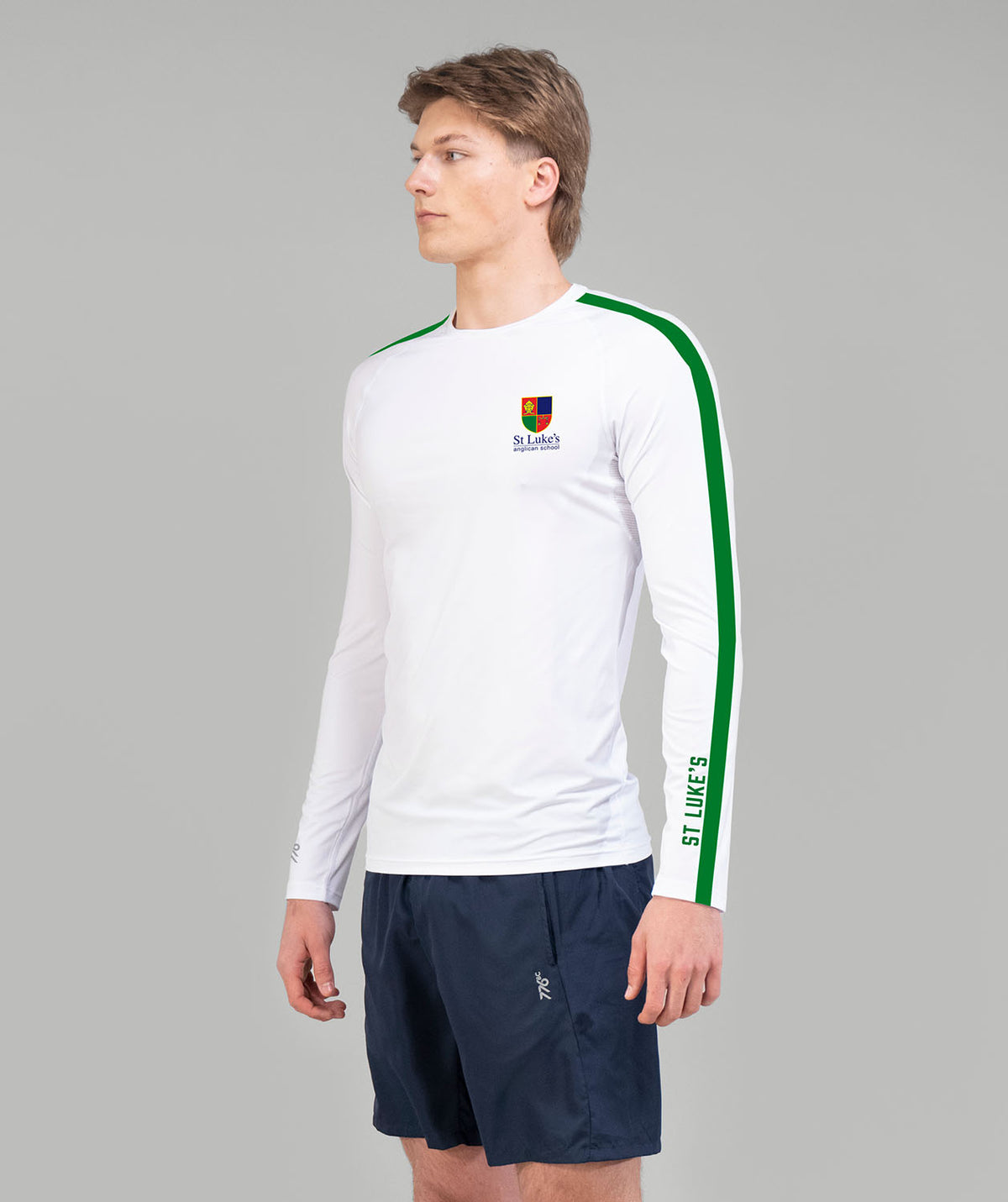 Men's St Luke's Anglican School Base Layer LS - White