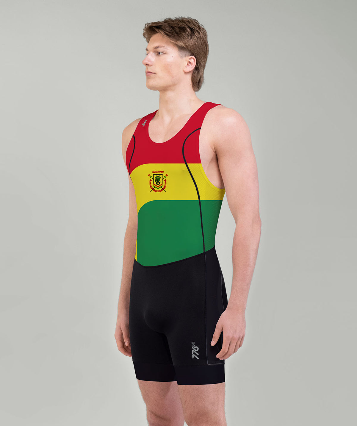 Men's Waikato Rowing Pro Unisuit - Red/Yellow/Green
