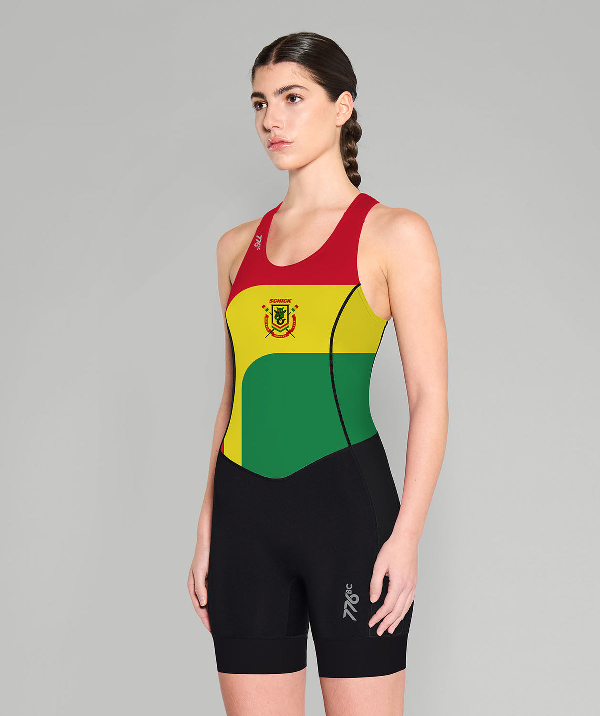 Women's Waikato Rowing Pro Unisuit - Red/Yellow/Green