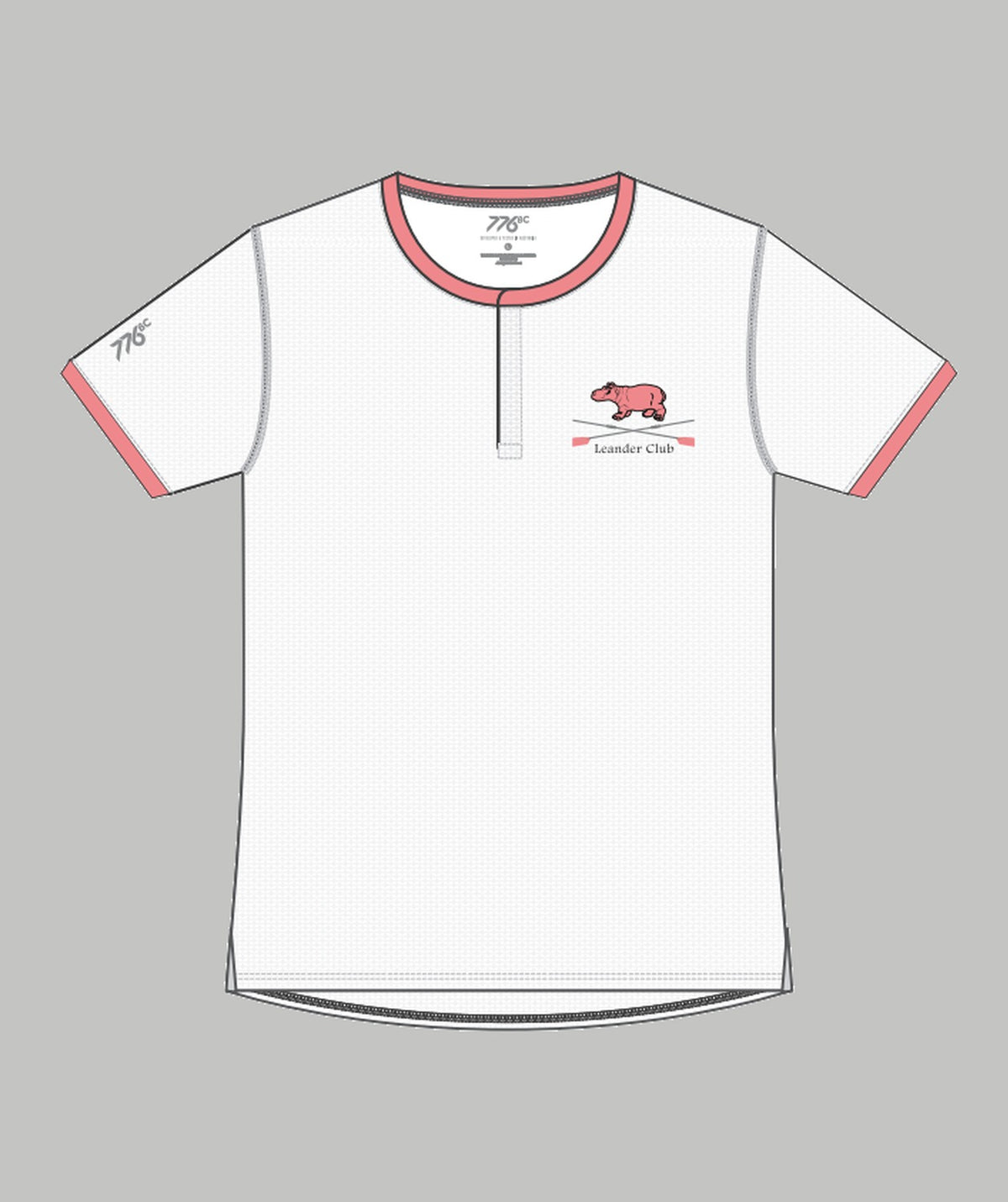 Women's Leander Athlete  Henley Performance - White/Pink