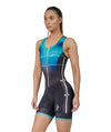 Women's Motion 2.0 Performance Rowing Suit - Black/Capri Spray - 776BC 