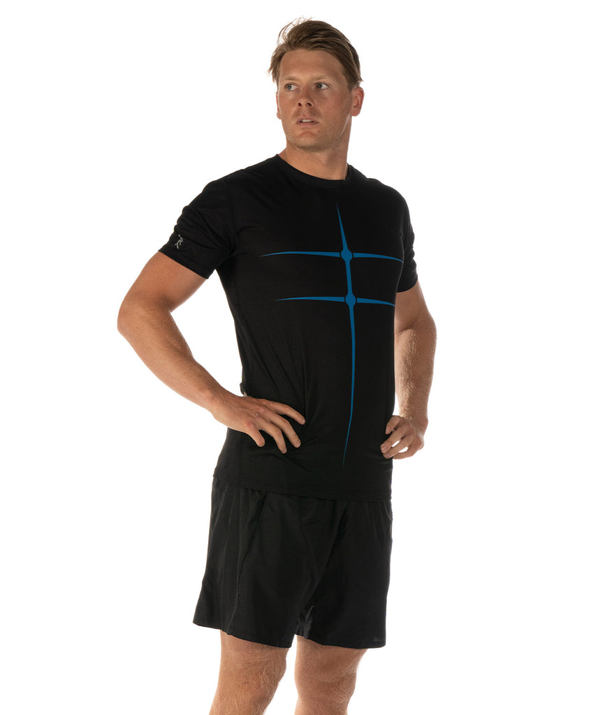 Men's Motion Pro Performance 2.0 T-Shirt - Black/Neon Blue