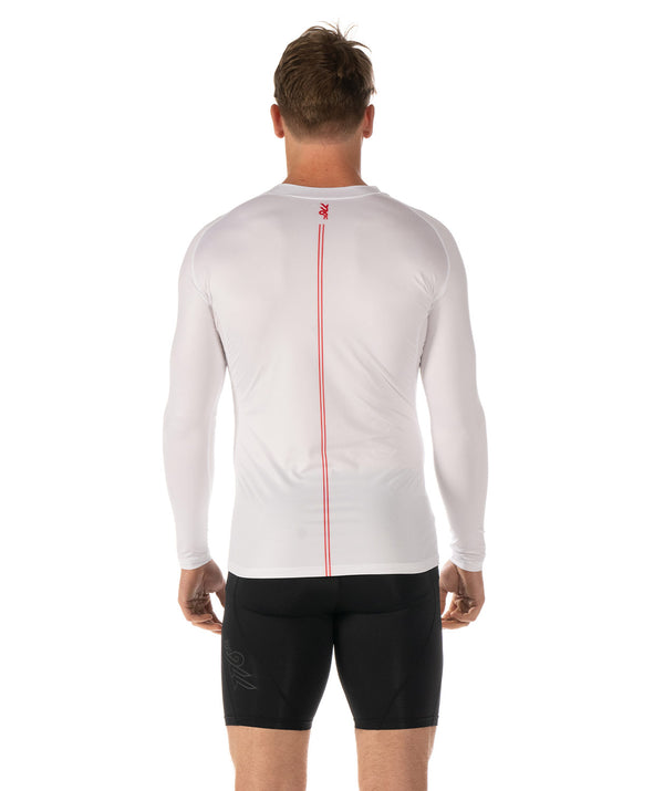 Men's Motion LS Base Layer - White/Red