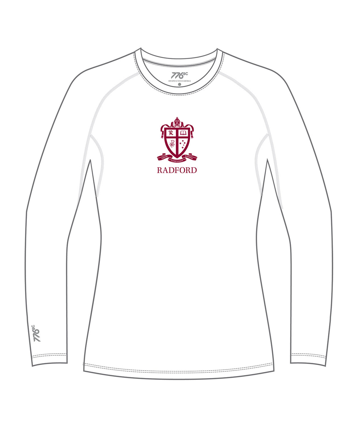 Women's Radford College LS Base Layer - White