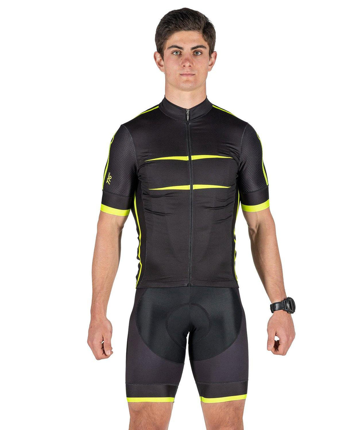 Men's Power Cycle Jersey - 776BC  - Black, Cycle Jersey, RETAIL, Yellow