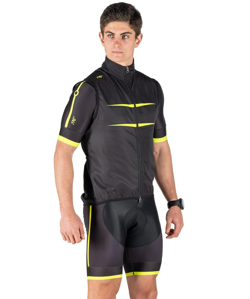 Men's Power Cycle Vest - 776BC  - Black, Cycle Vest, RETAIL, Yellow